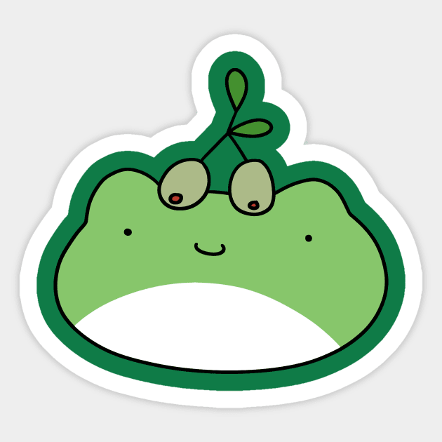 Olive Frog Face Sticker by saradaboru